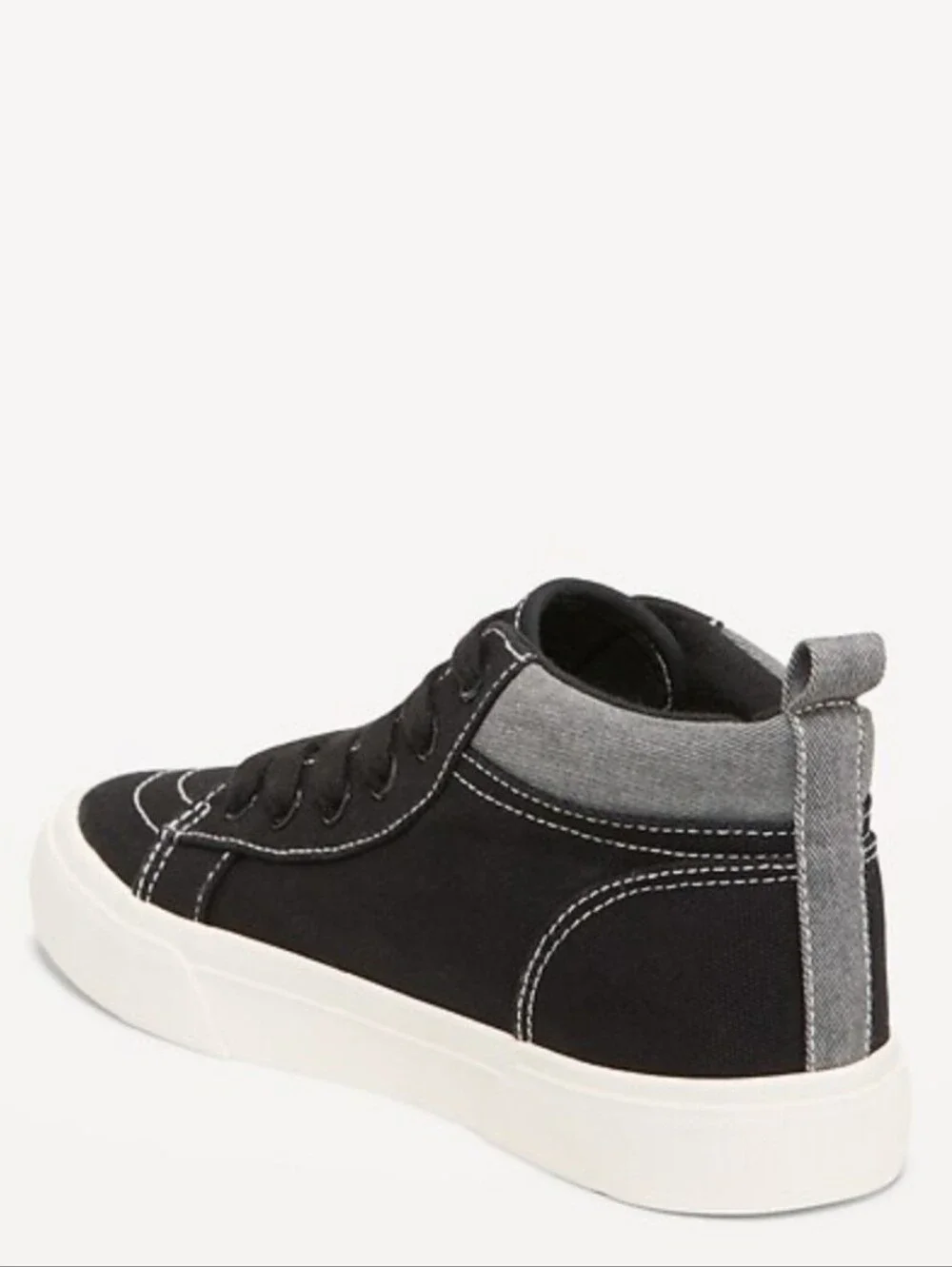 Old Navy Kids Black High-Top Canvas Sneakers with Gray Collar